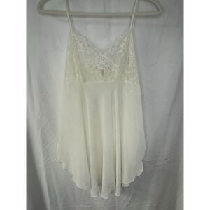 Victoria's Secret White Lace Babydoll Chemise Open Back Satin Bows Bridal Small